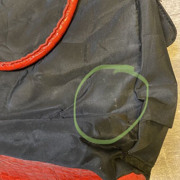 Ed Hardy Nylon Red and Black Mermaid Shoulder Tote Bag - Picture 10 of 12